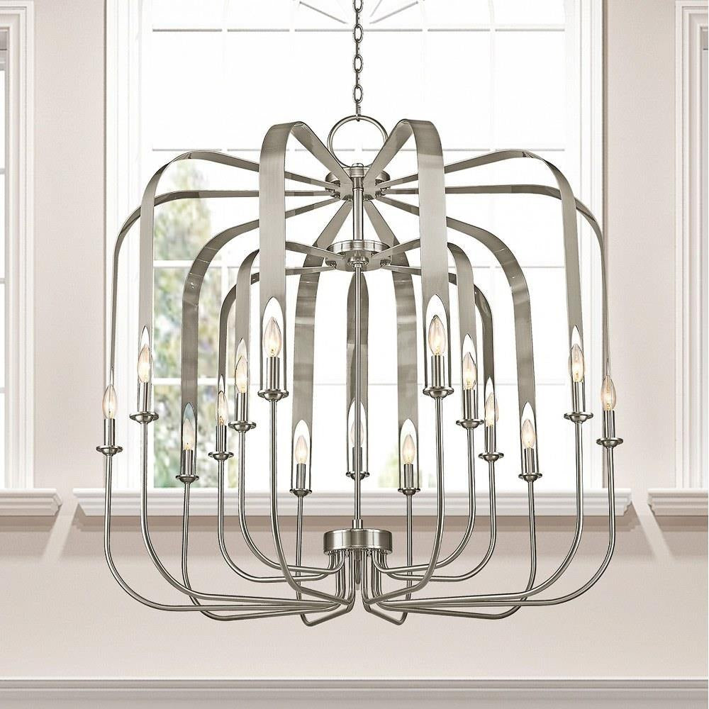 Livex Lighting - 51949-91 - Addison - 15 Light Foyer Chandelier in Contemporary Style - 42 Inches wide by 41.5 Inches high
