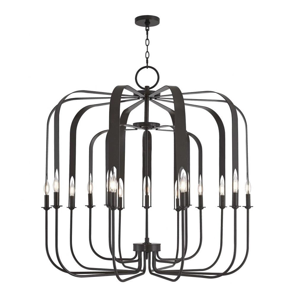 Livex Lighting - 51949-91 - Addison - 15 Light Foyer Chandelier in Contemporary Style - 42 Inches wide by 41.5 Inches high