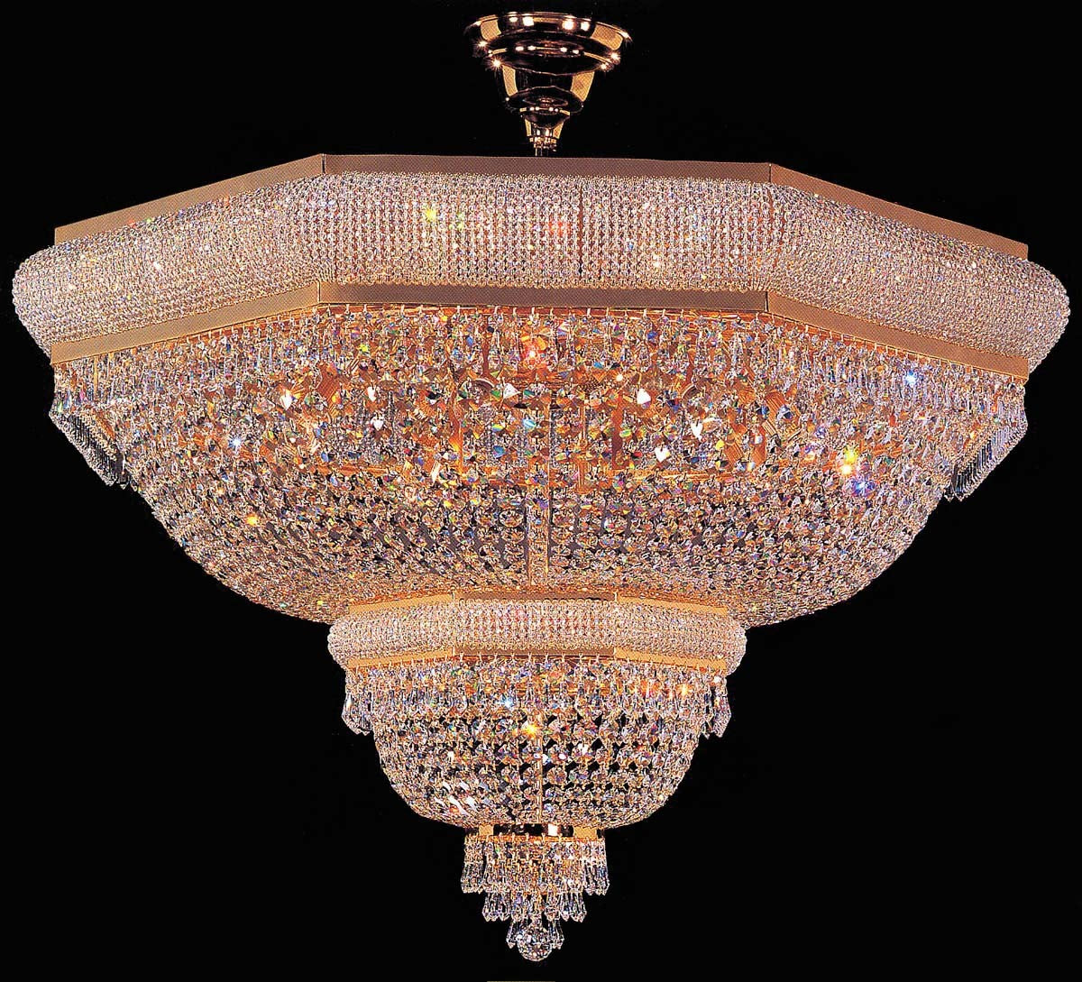 Entryway/ foyer crystal chandelier in gold plated finish