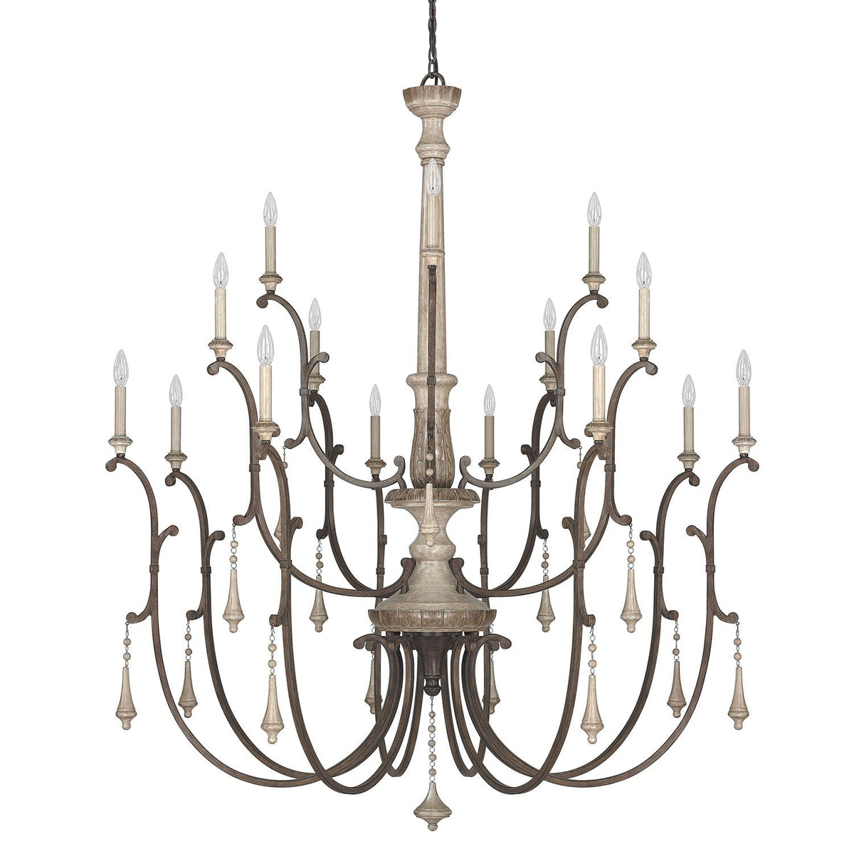 Fixture Company Chateau French Oak Sixteen-Light Chandelier
