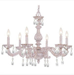 White Six Light Swarovski Spectra Crystal Chandelier