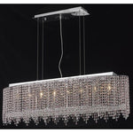 Moda Oval Lace Chrome Eight-Light 46-Inch Island Pendant with Royal Cut Clear Crystal