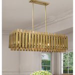 Livex Lighting - 52045-08 - Greenwich - 5 Light Linear Chandelier in Mid Century Modern Style - 12 Inches wide by 19 Inches high