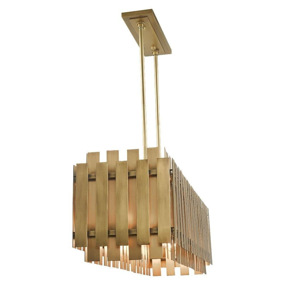 Livex Lighting - 52045-08 - Greenwich - 5 Light Linear Chandelier in Mid Century Modern Style - 12 Inches wide by 19 Inches high