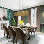 Livex Lighting - 52045-08 - Greenwich - 5 Light Linear Chandelier in Mid Century Modern Style - 12 Inches wide by 19 Inches high