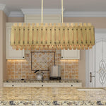 Livex Lighting - 52045-08 - Greenwich - 5 Light Linear Chandelier in Mid Century Modern Style - 12 Inches wide by 19 Inches high
