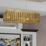 Livex Lighting - 52045-08 - Greenwich - 5 Light Linear Chandelier in Mid Century Modern Style - 12 Inches wide by 19 Inches high