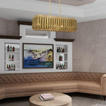 Livex Lighting - 52045-08 - Greenwich - 5 Light Linear Chandelier in Mid Century Modern Style - 12 Inches wide by 19 Inches high