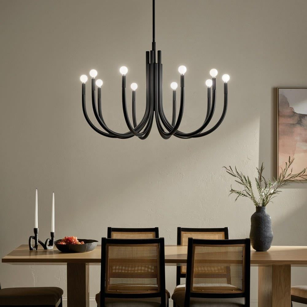 Kichler Lighting - 52551BK - Odensa - 10 Light Chandelier-27.25 Inches Tall and 40.25 Inches Wide