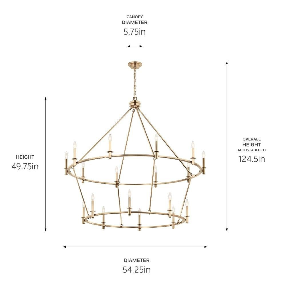 Kichler Lighting - 52708PN - Carrick - 18 Light Chandelier-49.75 Inches Tall and 54.25 Inches Wide