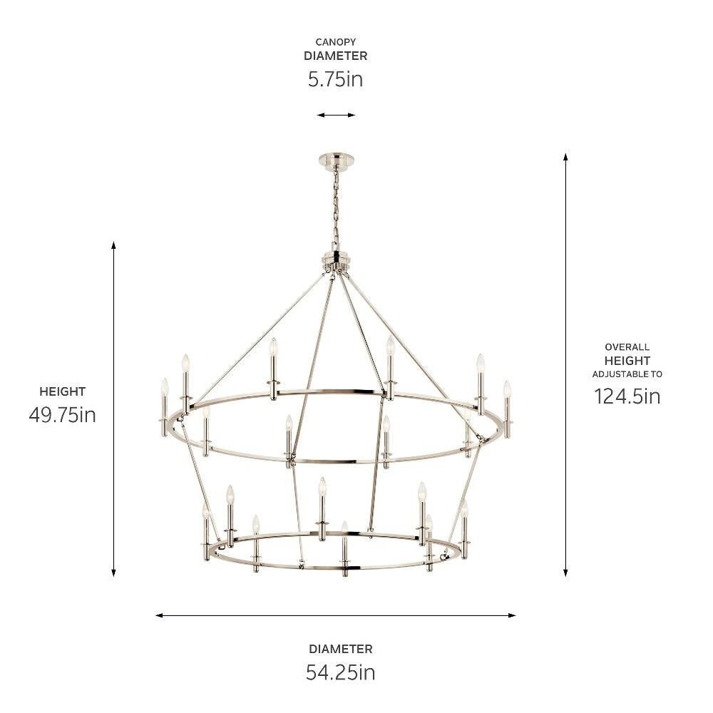 Kichler Lighting - 52708PN - Carrick - 18 Light Chandelier-49.75 Inches Tall and 54.25 Inches Wide