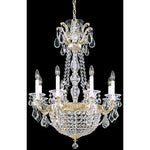 La Scala Heirloom Silver 10-Light Clear Heritage Handcut Crystal Chandelier, 25.5W x 35H x 25.5D
