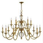 Brass 15-Light Chandelier