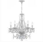 White Six-Light Chandelier with Swarovski Spectra Crystal