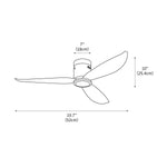 Low Profile Black Flush Mount Ceiling Fan No Light 52"