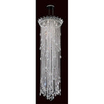 Strands Stainless Steel Six-Light Round Long Pendant with Clear Heritage Crystal