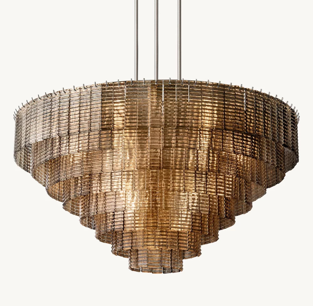 Sirene Smoke Glass Round Chandelier 52"