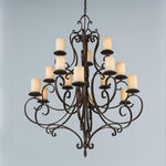 Bailey Street Home - 218-BEL-1261047 - Farnhill Close - 15 Light Chandelier in French Country Style - 42 Inches wide by 52.5 Inches high