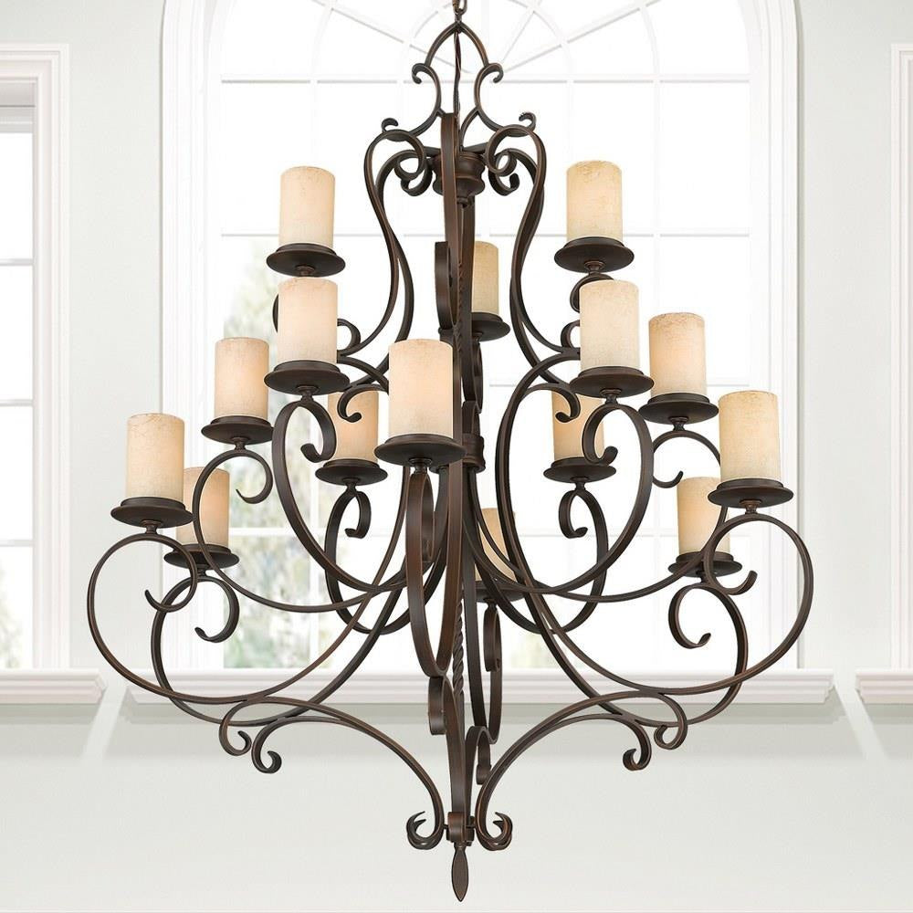 Bailey Street Home - 218-BEL-1261047 - Farnhill Close - 15 Light Chandelier in French Country Style - 42 Inches wide by 52.5 Inches high