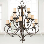 Bailey Street Home - 218-BEL-1261047 - Farnhill Close - 15 Light Chandelier in French Country Style - 42 Inches wide by 52.5 Inches high