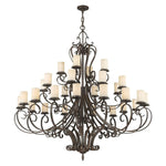 Bailey Street Home - 218-BEL-1261046 - Farnhill Close - 28 Light Chandelier in French Country Style - 63 Inches wide by 64 Inches high