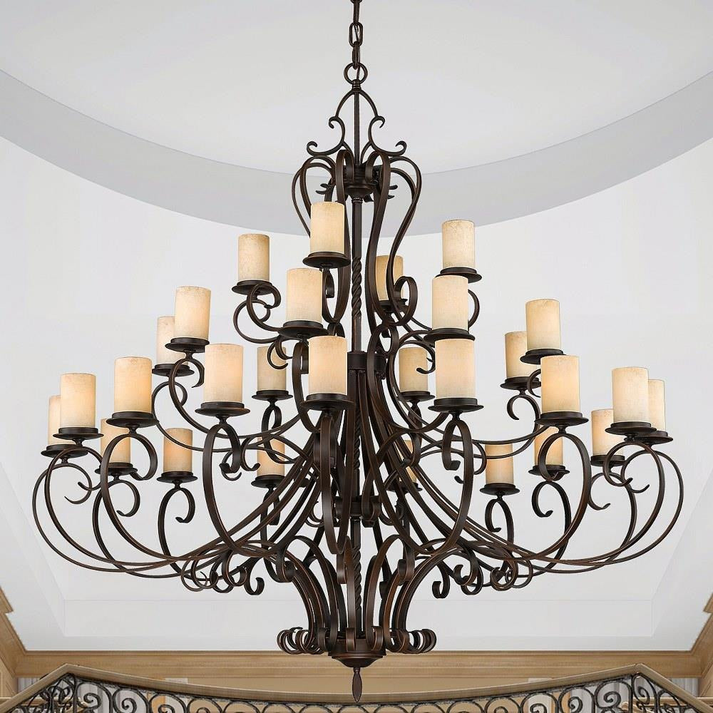 Bailey Street Home - 218-BEL-1261046 - Farnhill Close - 28 Light Chandelier in French Country Style - 63 Inches wide by 64 Inches high