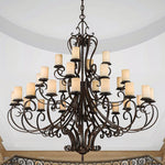 Bailey Street Home - 218-BEL-1261046 - Farnhill Close - 28 Light Chandelier in French Country Style - 63 Inches wide by 64 Inches high