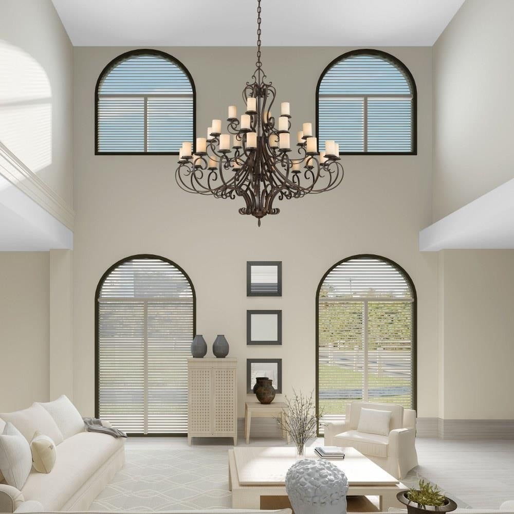 Bailey Street Home - 218-BEL-1261046 - Farnhill Close - 28 Light Chandelier in French Country Style - 63 Inches wide by 64 Inches high