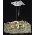 Moda Square Chrome Nine-Light 22-Inch Pendant with Royal Cut Clear Crystal