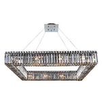 Chrome 16-Light Square Drum Pendant with Firenze Clear Crystal