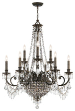 Crystorama 5168-EB-CL-MWP, 12-Light Chandelier, English Bronze