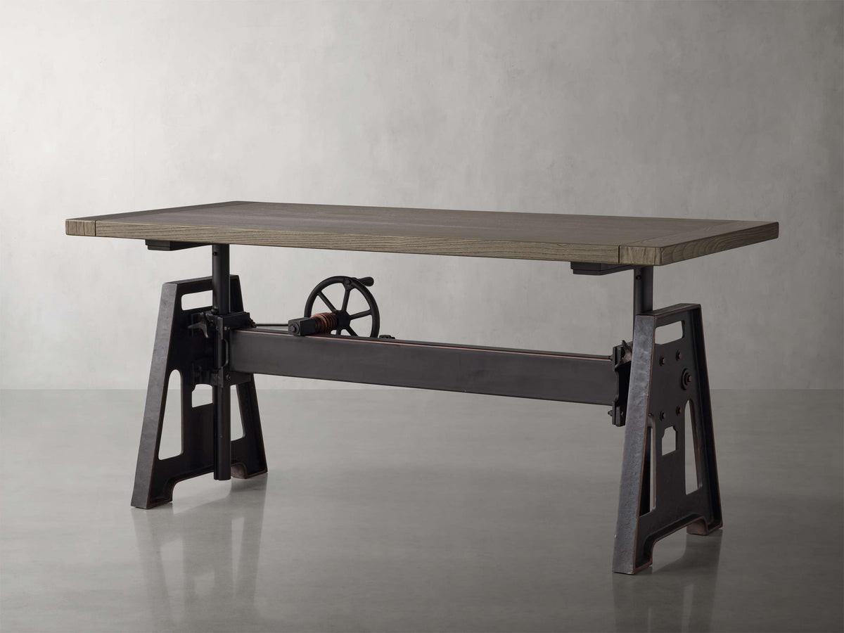 Industrial Crank Desk with Wynn Top