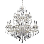 Silver 21-Light Two Tier Chandelier with Firenze Clear Crystal