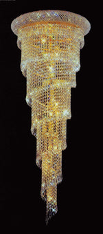 17 lights spiral crystal chandelier in gold plated finish