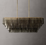 Sirene Smoke Glass Rectangular Chandelier 59"
