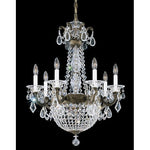 La Scala Bronze Umber Nine-Light Clear Heritage Handcut Crystal Chandelier, 23.5W x 30H x 23.5D
