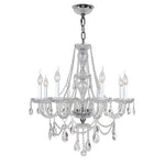 Polished Chrome Eight-Light Chandelier