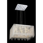 Moda Square Lace Chrome Nine-Light 22-Inch Pendant with Royal Cut Clear Crystal