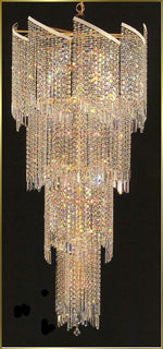 Entryway/ foyer crystal chandelier in gold plated finish