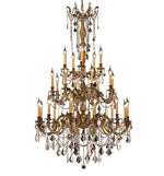 Gold Twenty-Five Light 38-Inch Chandelier with Royal Cut Clear Crystal