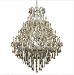 Chrome Forty-Nine Light 46-Inch Chandelier with Royal Cut Golden Teak Smoky Crystal