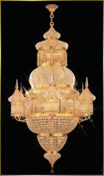 Entryway/ foyer large crystal chandelier in gold plated finish