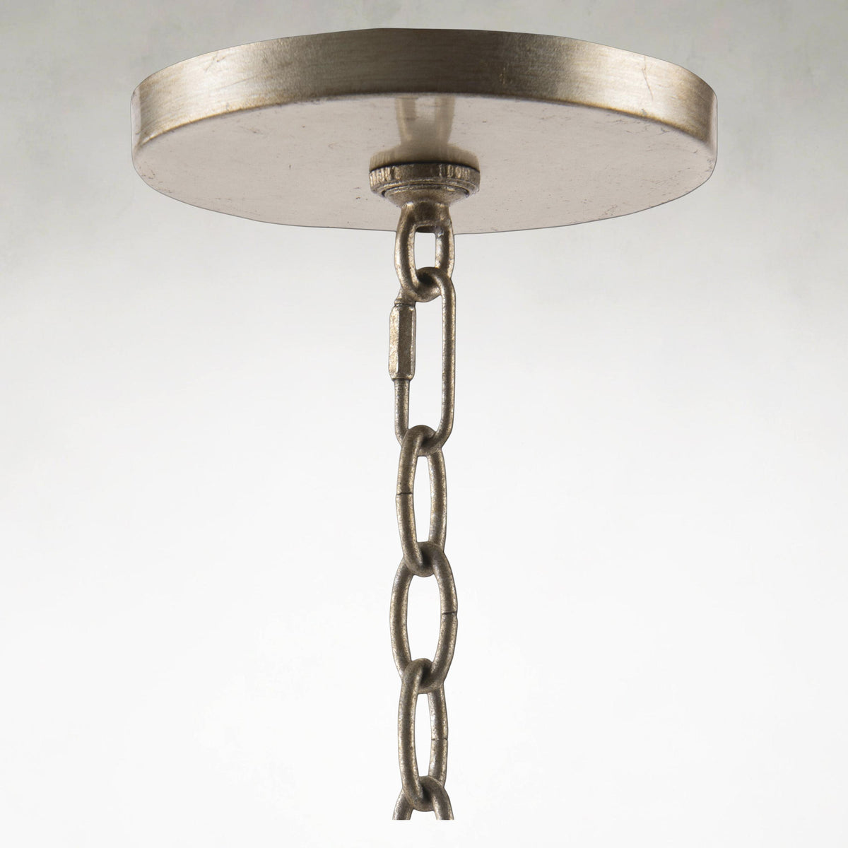 Curved 8-Light 39-Inch Silver Leaf Chandelier Ceiling Fixture