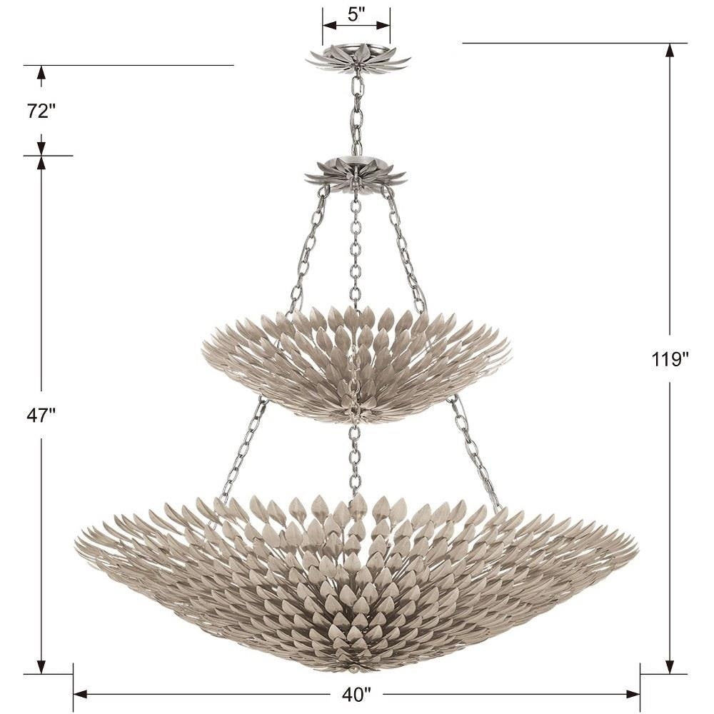 Bailey Street Home - 49-BEL-4955622 - Crosby Lodge - Eitheen Light Antique Leaf Pendant Chandelier in Traditional Style - 40 Inches Wide by 47 Inches High