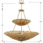 Bailey Street Home - 49-BEL-4955622 - Crosby Lodge - Eitheen Light Antique Leaf Pendant Chandelier in Traditional Style - 40 Inches Wide by 47 Inches High