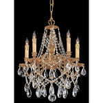 Group Novella Ornate Cast Brass Five-Light Chandelier with Swarovski Strass Crystal