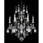Renaissance Jet Black Seven-Light Jet Black Rock Crystal Chandelier, 23.5W x 27H x 23.5D