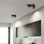 Modern Double Head Rotating Folding Ceiling-Mounted Spotlight in Black/White