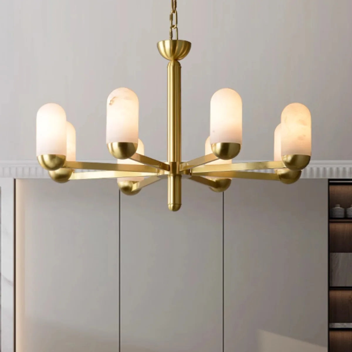 Moonshade Natural Marble Multi Light Chandelier