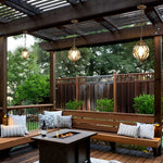 Glass Ball Aluminum Waterproof American Style Outdoor Chandelier Light